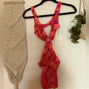 NWT Show Me Your MuMu Cove Cut Out One Piece Floral Print XS